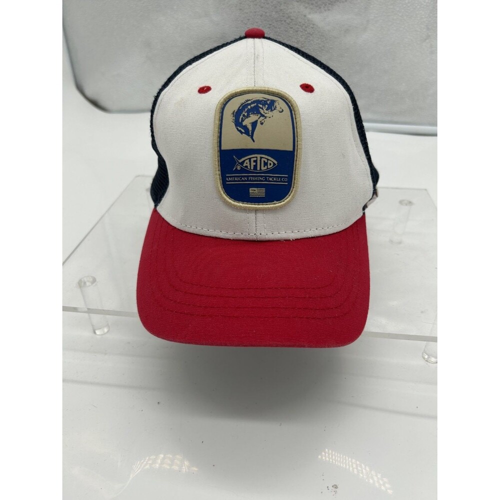 Aftco American Fishing Tackle Co Bass Patch Trucker Hat Snapback Mesh Cap Mens